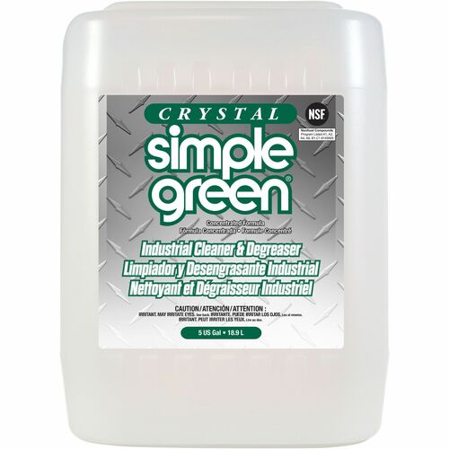 Simple Green Crystal Industrial Cleaner/Degreaser - For Metal - 640 fl oz (20 quart) - 1 Each - Non-flammable, Non-toxic, Scent-free, Fragrance-free, Color-free - Clear