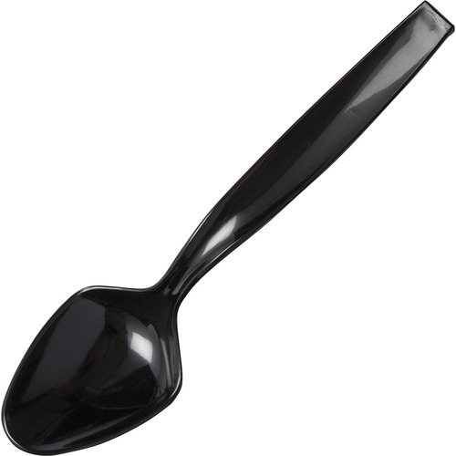 CaterLine Plastic Serving Spoon - 144/Carton - Serving Spoon - 1 x Serving Spoon - Breakroom - Disposable - Black