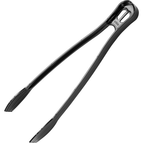 CaterLine Plastic Serving Tongs - 48/Carton - Serving Tong - 1 x Tong - Breakroom - Disposable - Textured - Black
