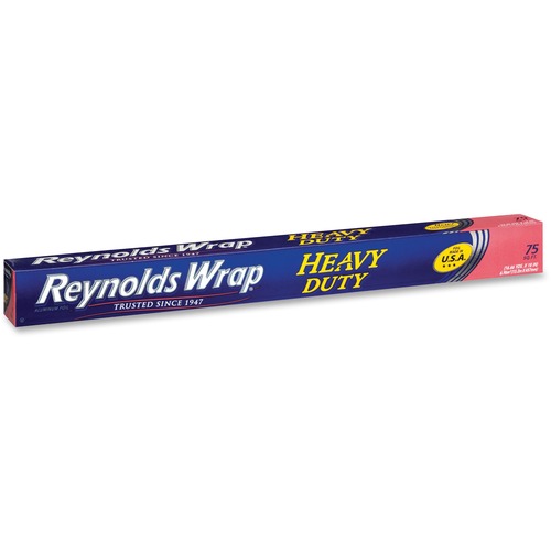 Reynolds Wrap Wrap Heavy Duty Aluminum Foil - 18" Width x 50 ft Length - Moisture Proof, Odor Proof, Grease Proof, Durable, Heat Resistant, Cold Resistant, Heavy Duty - Aluminum - Silver - 1Each