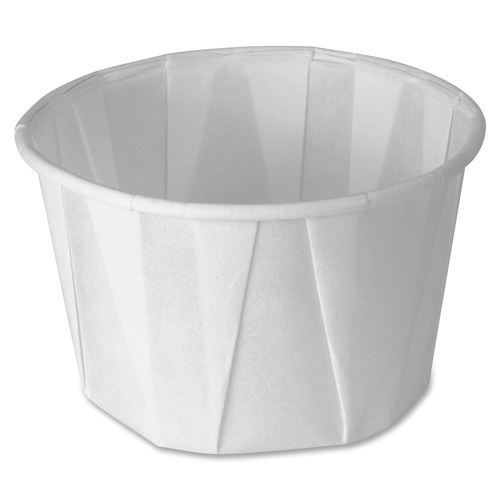 Solo 2 oz Squat Treated Paper Souffle Portion Cups - 250.0 / Pack - 20 / Carton - White, Aqua - Hot Drink, Cold Drink