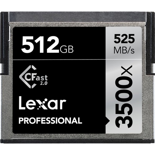 Lexar Professional 512 GB CFast Card - 525 MB/s Read - 445 MB/s Write - 3500x Memory Speed - Lifetime Warranty