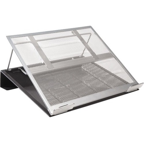 Rolodex Laptop Stand - 15 lb Load Capacity - Metal - Black, Silver