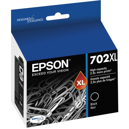 Epson DURABrite Ultra T702XL Original High Yield Inkjet Ink Cartridge - Black - 1 Each - Inkjet - High Yield - 1 Each