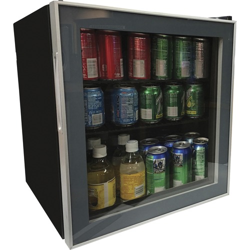 Avanti 1.6 cubic foot Beverage Cooler - 1.60 ft³ - Auto-defrost - Undercounter - Reversible - 1.60 ft³ Net Refrigerator Capacity - 120 V AC - 265 kWh per Year - Black - Freestanding