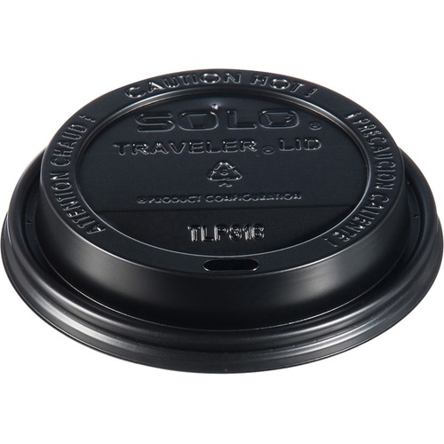 Solo Traveler Dome Hot Cup Lids - Dome - Plastic - 1000 / Carton - Black