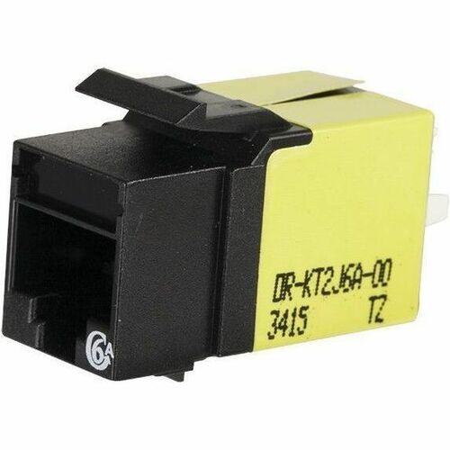 Ortronics Category 6a Keystone Jack, Lacing Cap Termination, Black