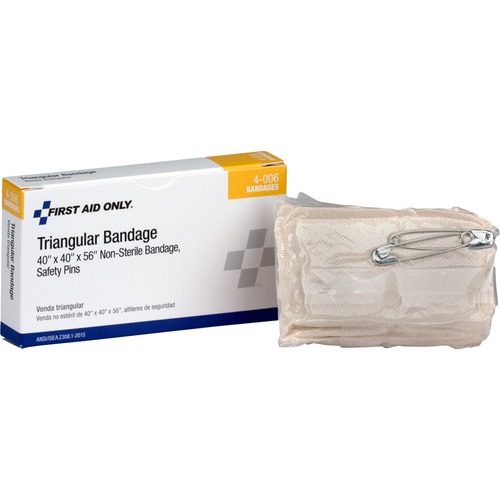 First Aid Only 40" Triangular Bandage - 4" x 2.25" - 1Each - Off White