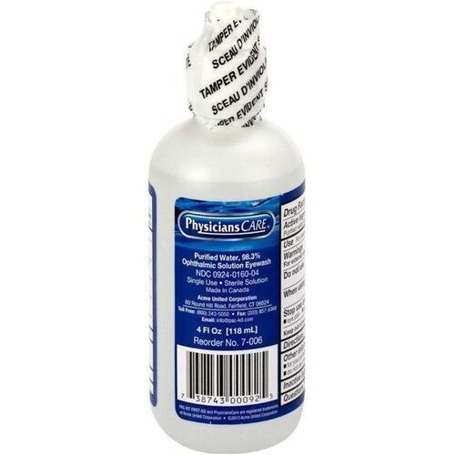 First Aid Only SmartCompliance Refill Eye Wash, 4 Oz Bottle - 4 fl oz - For Eye irrigation, Eye Burning, Eye Itching - 1 Each