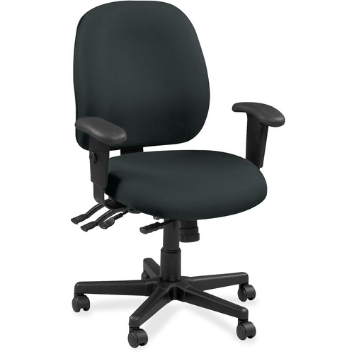 Eurotech Executive Chair - Black, Onyx - Vinyl, Fabric - 1 Each