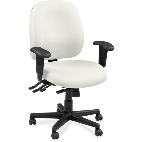 Eurotech Executive Chair - Snow - Vinyl, Fabric - 1 Each