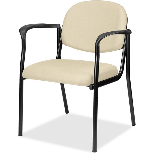 Eurotech dakota with Arms - Buff Fabric, Vinyl Seat - Buff Vinyl, Fabric Back - Four-legged Base - 2 / Carton