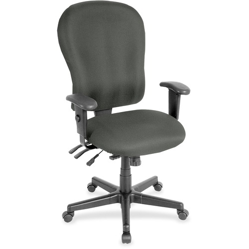 Eurotech 4x4xl High Back Task Chair - Ebony Fabric Seat - Ebony Fabric Back - High Back - 5-star Base - Armrest - 1 Each