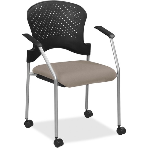 Eurotech Breeze Chair with Casters - Stratus Vinyl Seat - Plastic Back - Gray Frame - Four-legged Base - 1 Each