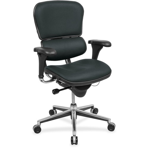 Eurotech Executive Chair - Black - Fabric, Vinyl - 1 Each