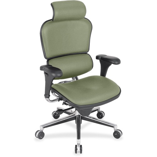 Eurotech Ergohuman Leather Executive Chair - Mint Chocolate Seat Color - Fabric, Leather Seat Material - Mint Chocolate Back Color - Fabric, Leather Back Material - High Back - 5-star Base - 1 Each
