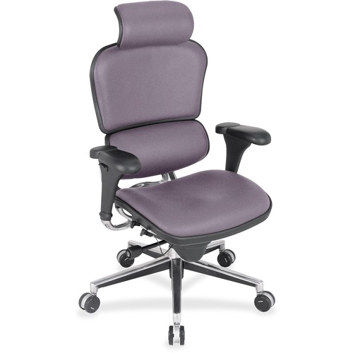 Eurotech Ergohuman Leather Executive Chair - Violet Seat Color - Fabric, Leather Seat Material - Violet Back Color - Fabric, Leather Back Material - High Back - 5-star Base - 1 Each