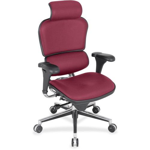 Eurotech Ergohuman Leather Executive Chair - Regency Red Seat Color - Fabric, Leather Seat Material - Regency Red Back Color - Fabric, Leather Back Material - High Back - 5-star Base - 1 Each