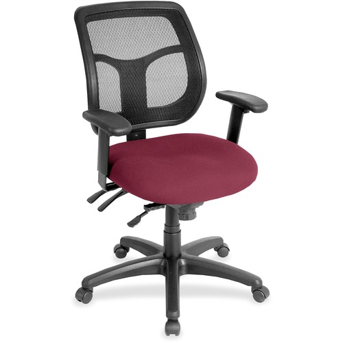 Eurotech Apollo Multi-Function Task Chair - Regency Red Seat Color - Fabric Seat Material - 5-star Base - Armrest - 1 Each