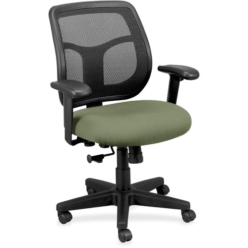 Eurotech Apollo Mid-back Task Chair - Mint Chocolate Vinyl, Fabric Seat - Mid Back - 5-star Base - 1 Each