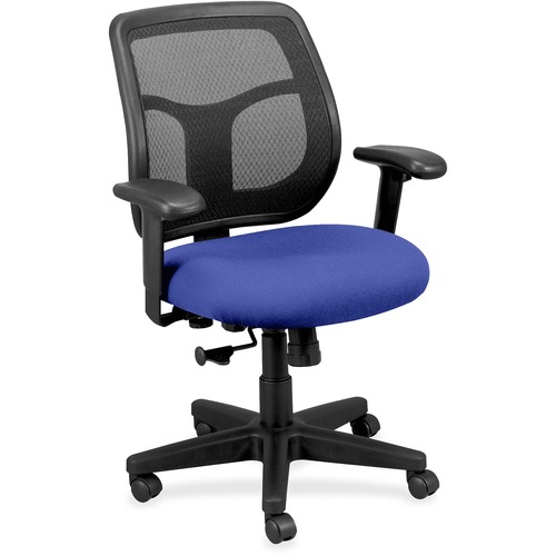 Eurotech Apollo Mid-back Task Chair - Cobalt Vinyl, Fabric Seat - Mid Back - 5-star Base - 1 Each