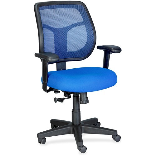 Eurotech Apollo Mid-back - Blue Vinyl, Fabric Seat - Mid Back - 5-star Base - 1 Each