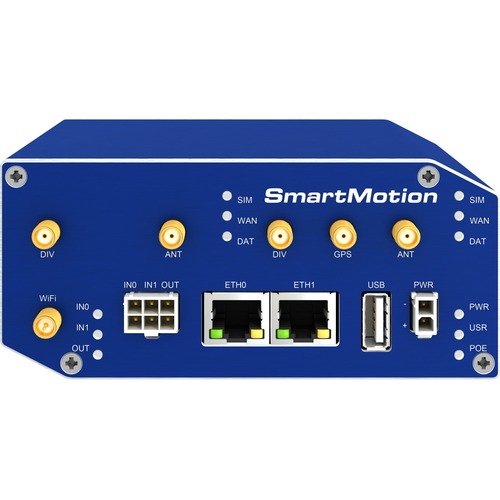 B+B SmartWorx SmartFlex SR305 2 SIM Cellular Modem/Wireless Router - 4G - LTE, HSPA+, GPRS, EDGE - 2 x Network Port - USB - PoE Ports - VPN Supported - DIN Rail Mountable