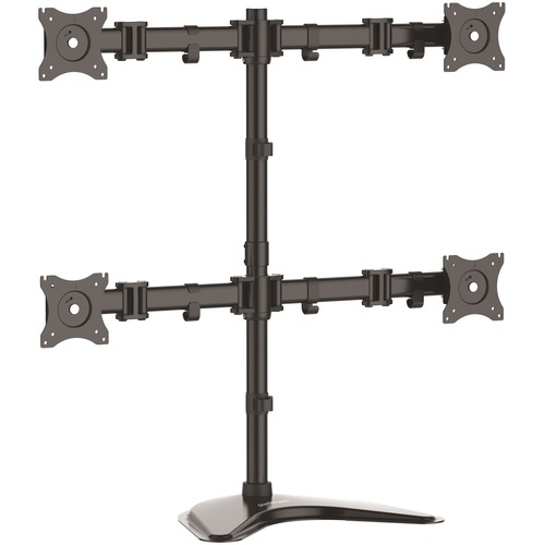 StarTech.com Quad Monitor Stand, Crossbar, Steel, Monitors up to 27" (17.6lb/8kg), VESA Monitor, Computer Monitor Stand, Monitor Arm - Increase productivity and free up space by mounting four monitors to this attractive desktop stand - Quad Monitor Stand 