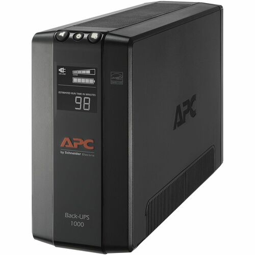 APC Back-UPS 1000, Compact Tower, 1000VA, 120V, AVR, LCD, 8 NEMA outlets (4 surge) - Tower - AVR - 12 Hour Recharge - 4.30 Minute Stand-by - 120 V Input - 120 V AC Output - Single Phase - Stepped Approximated Sine Wave - 4 x NEMA 5-15R Surge, 4 x NEMA 5-1