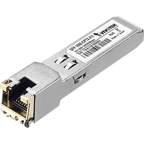 Vivotek SFP (mini-GBIC) Module - For Data Networking - 1 x RJ-45 1000Base-T LAN - Twisted PairGigabit Ethernet - 1000Base-T - TAA Compliant