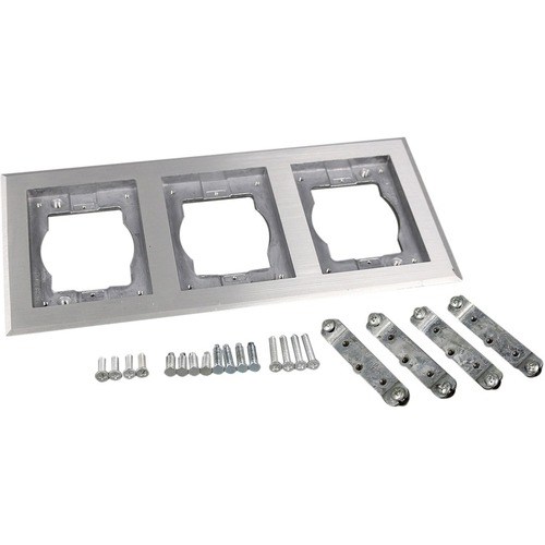 Wiremold Omnibox Triple Gang Rectangular Aluminum Carpet/Tile Flange - Brushed Aluminum - Aluminum