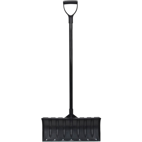 Aurora Tools Poly Snow Pusher with Steel Wear Strip - 49.50" (1257.30 mm) Length - Poly - Ergonomic Handle, Abrasion Resistant, Durable, Comfortable Grip, Rubber Grip, D-grip Handle - 1 Each