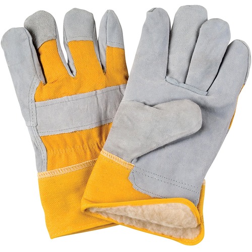 Zenith Split Cowhide Fitters Acrylic Boa-Lined Gloves, X-Large - X-Large Size - Cowhide Leather Palm, Rubber Cuff, Acrylic Lining - Abrasion Resistant, Safety Cuff, Knuckle Strap - For Construction, Cold, Material Handling, Metal Handling - 1 Each - Gloves - ZEN01438
