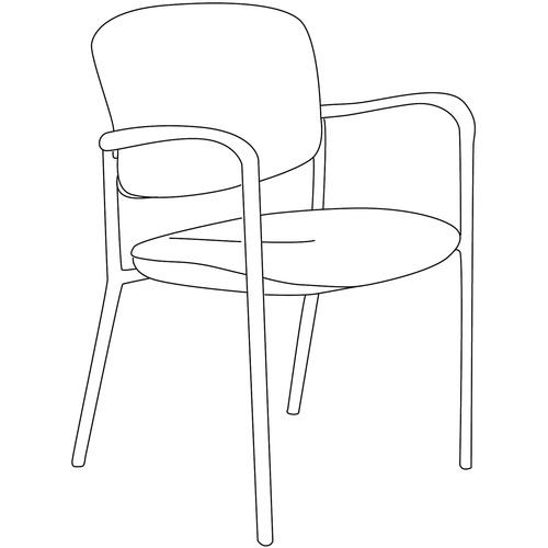 United Chair Brylee Fixed Arms Guest/Stack Chair - White Foam, Fabric Seat - White Foam, Fabric Back - Black Polymer Frame - Four-legged Base - Armrest - 1 Each