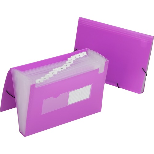 SKILCRAFT Straight Tab Cut Letter Expanding File - 8 1/2" x 11" - Purple - 1 Each