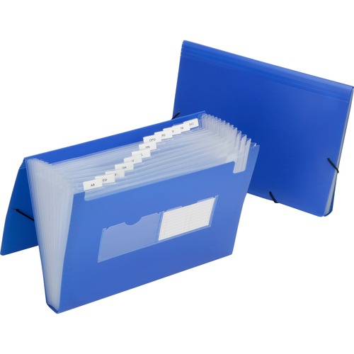 SKILCRAFT Straight Tab Cut Letter Expanding File - 8 1/2" x 11" - Blue - 1 Each
