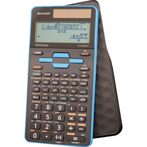 Sharp Calculators EL-W535TGBBL Scientific Calculator - 422 Functions - Single Independent Memory - 4 Line(s) - 16 Digits - LCD - Battery/Solar Powered - 6.4" Height x 3.1" Width x 0.6" Depth x 6.4" Length - Black, Blue - 1 Each