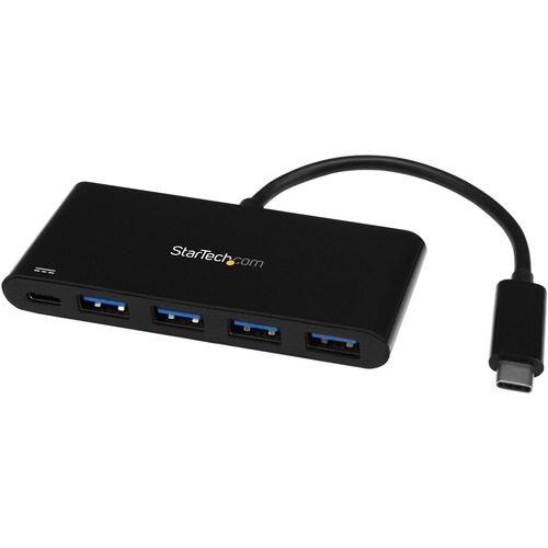 StarTech.com 4 Port USB C Hub with 4x USB Type-A (USB 3.0 SuperSpeed 5Gbps) - 60W Power Delivery Passthrough - Portable C to A Adapter Hub - USB 3.0 hub - USB Type-C host to 4x USB-A - 4-Port USB C Hub with Power Delivery 2.0 (up to 60W) pass-through when