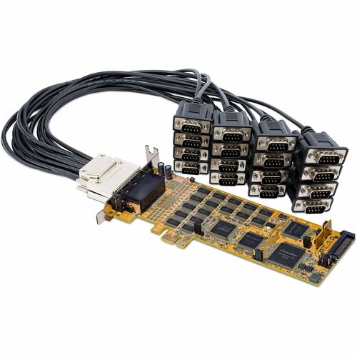 StarTech.com 16 Port PCI Express Serial Card - Low-Profile - High-Speed PCIe Serial Card with 16 DB9 RS232 Ports - Add 16 RS232 serial ports (DB9) to your low or full-profile computer, through a PCI Express slot - 16-Port PCI Express Serial Card - Low-Pro