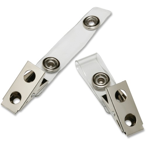 SKILCRAFT Clear Strap Adapter - for ID Card, Badge Holder - Easy to Use, Removable - Clear - 100 / Box