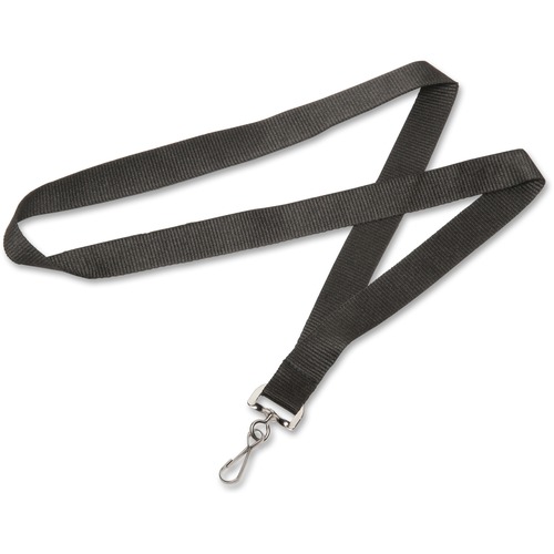 SKILCRAFT Strap-Style J-Hook Lanyard - Black - 12