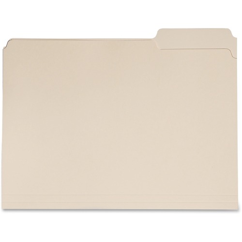 SKILCRAFT® 1/3 Tab Cut Letter Recycled Top Tab File Folder - 8 1/2" x 11" - 11 pt. - 1 Plys - Manila - 30% Recycled - 50 / Box