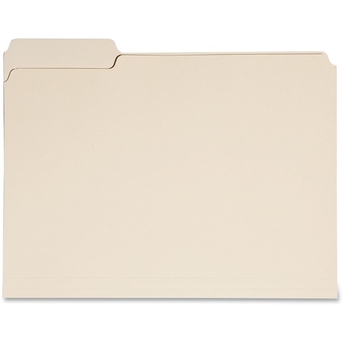 SKILCRAFT® 1/3 Tab Cut Letter Recycled Top Tab File Folder - 8 1/2" x 11" - 11 pt. - 1 Plys - Manila - 30% Recycled - 100 / Box
