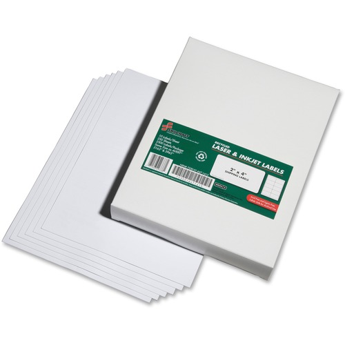 SKILCRAFT Laser Inkjet 2x4 Address Labels - 2" Width x 4" Length - Rectangle - Inkjet, Laser - Bright White - Chlorine-free - 2500 / Box