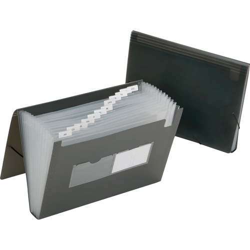SKILCRAFT® Letter Expanding File - 8 1/2" x 11" - Smoke Gray - Card Holder - 12 / Box