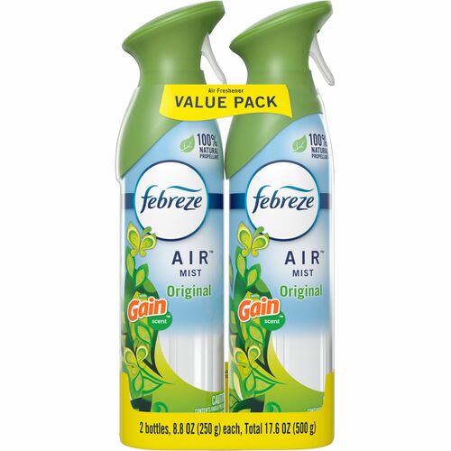Febreze Air Freshener Spray - Spray - 8.8 fl oz (0.3 quart) - Gain Original - 2 / Pack - Odor Neutralizer, VOC-free