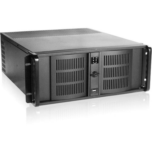 iStarUSA 4U Compact Stylish Rackmount Chassis with 500W Redundant Power Supply - Rack-mountable - Black - Aluminum Alloy, SECC, Zinc-coated Steel - 4U - 7 x Bay - 1 x 4.72" x Fan(s) Installed - 500 W - Power Supply Installed - ATX, Micro ATX Motherboard S