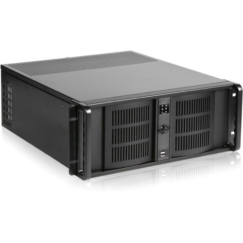 iStarUSA 4U Compact Stylish Rackmount Chassis with 500W Redundant Power Supply - Rack-mountable - Black - Aluminum Alloy, SECC, Zinc-coated Steel - 4U - 10 x Bay - 1 x 3.15" x Fan(s) Installed - 500 W - Power Supply Installed - ATX, Micro ATX Motherboard 