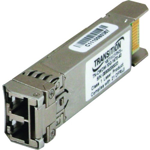 Transition Networks Cisco SFP+ Module - For Optical Network, Data Networking - 1 x LC Duplex 10GBase-LR/LW Network - Optical Fiber - Single-mode - 10 Gigabit Ethernet - 10GBase-LR/LW