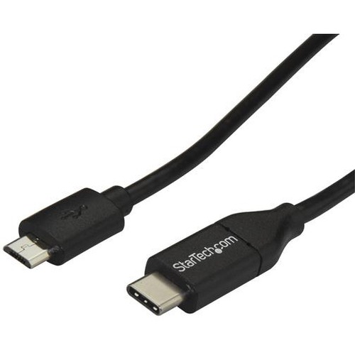 StarTech.com 2m 6 ft USB C to Micro USB Cable - M/M - USB 2.0 - USB-C to Micro USB Charge Cable - USB 2.0 Type C to Micro B Cable - Charge and sync your USB 2.0 Micro-B devices from a USB-C host, over longer distances - 6 ft USB C to Micro USB Charge Cabl